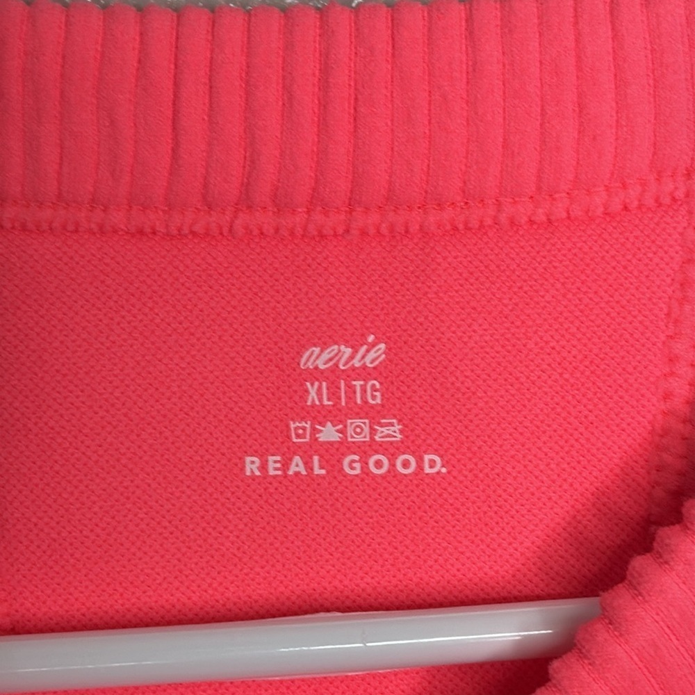 AERIE Women's Pink Superchill Seamless High Neck Bra Top NWT Size XL - Picture 2 of 7